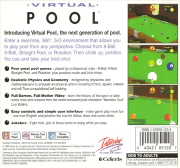 Virtual Pool (US) box cover back